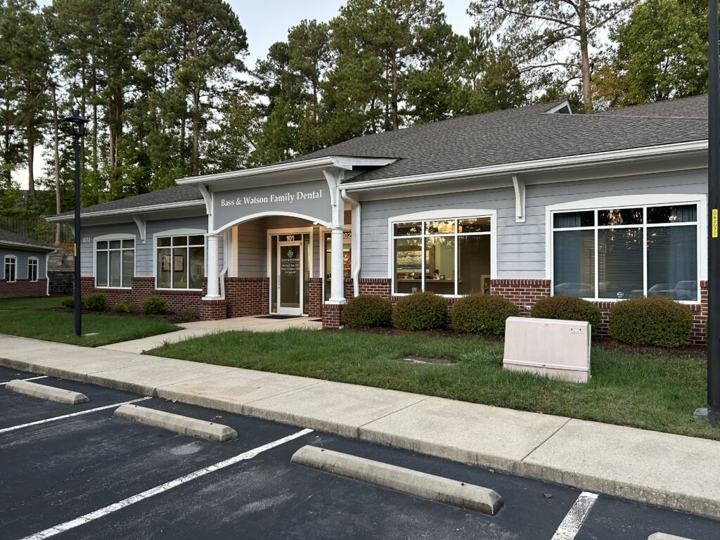 Bass & Watson Family Dental office exterior in Apex, NC