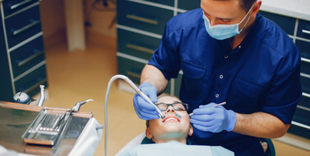 Child receiving a professional dental cleaning