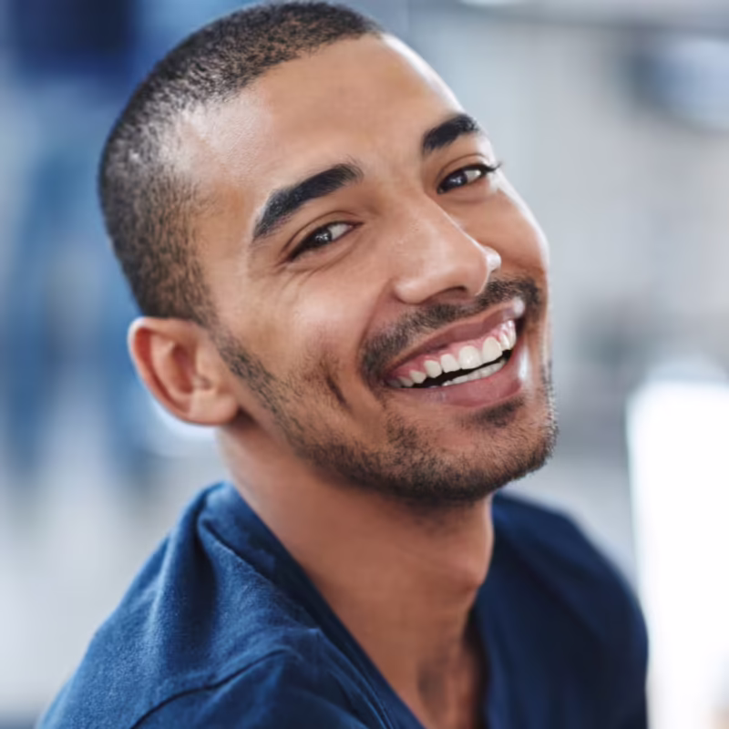 Man smiling with healthy teeth
